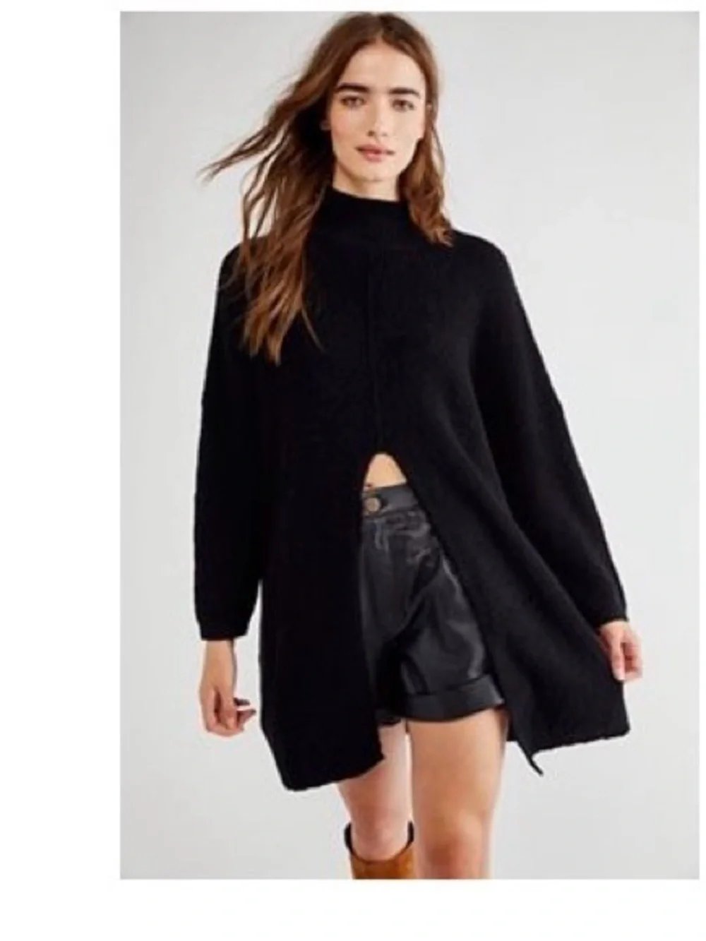 Free People Coco Sweater pullover Split-Front Long Sweater